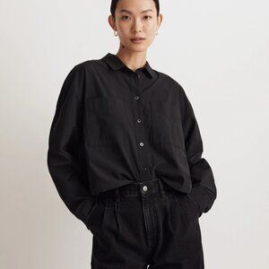 Madewell Signature Poplin Crop Shirt, Medium, NWT